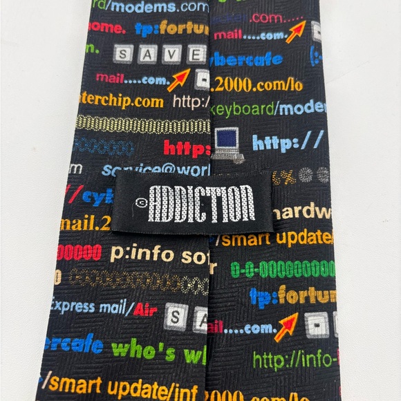 Addiction Novelty Men’s Classic Length Tie IT Computer Lingo 100% Polyester - Picture 6 of 7